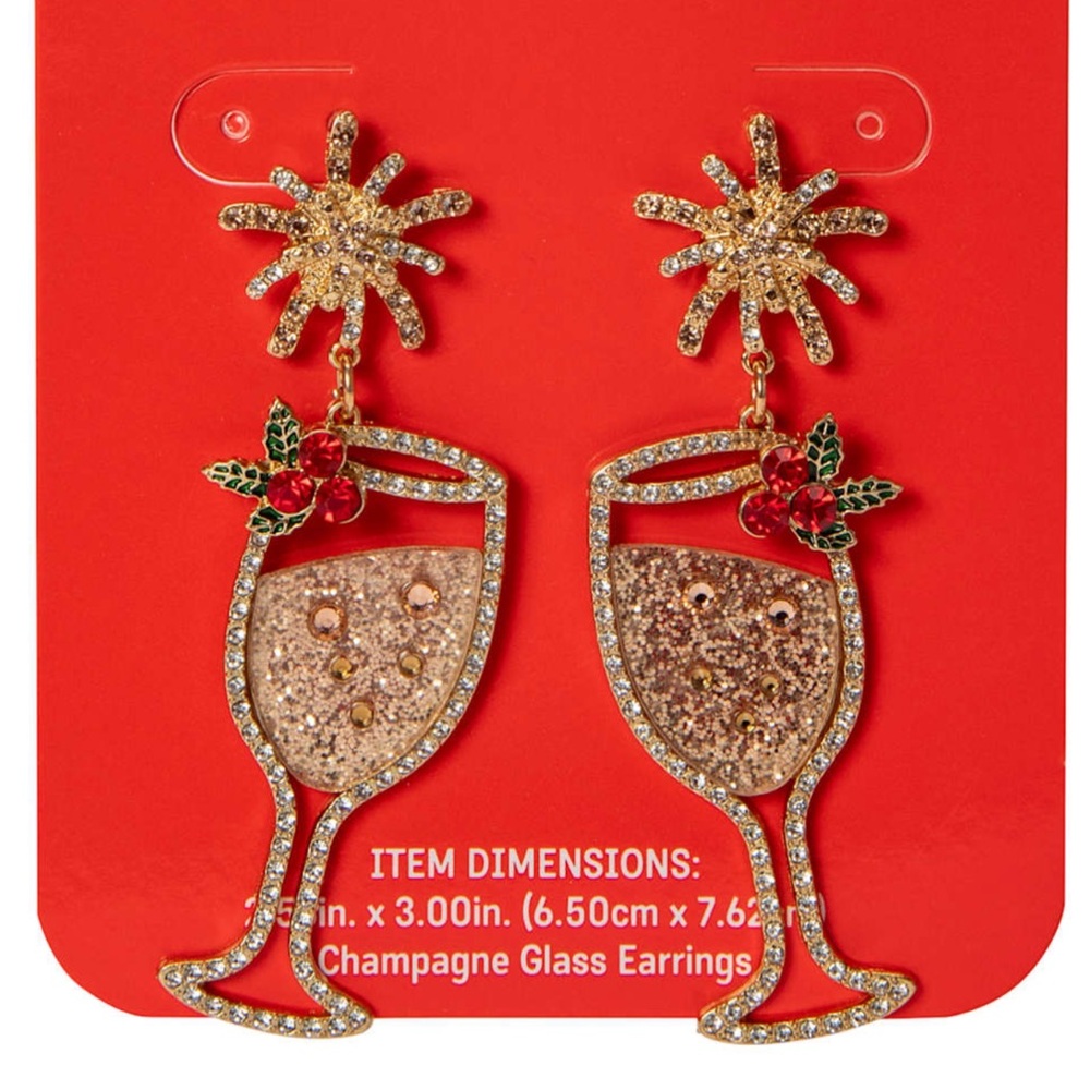 Champagne Glass Novelty Earrings